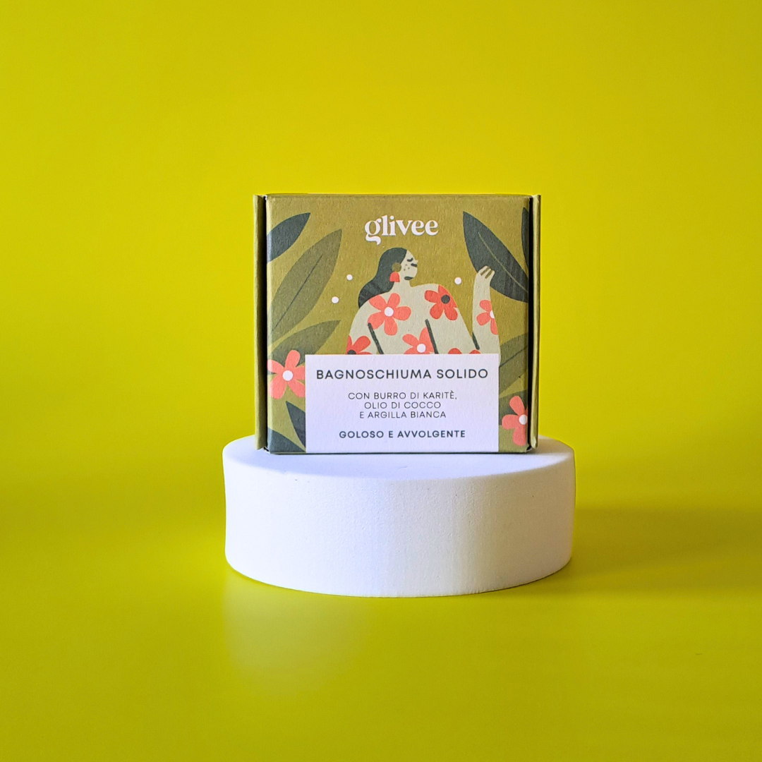 Bagnoschiuma solido goloso - Con burro di karitè, olio di cocco e argilla bianca