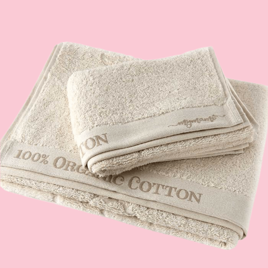 Coppia asciugamani in cotone bio Asciugamano MyMami Naturale   - Glivee