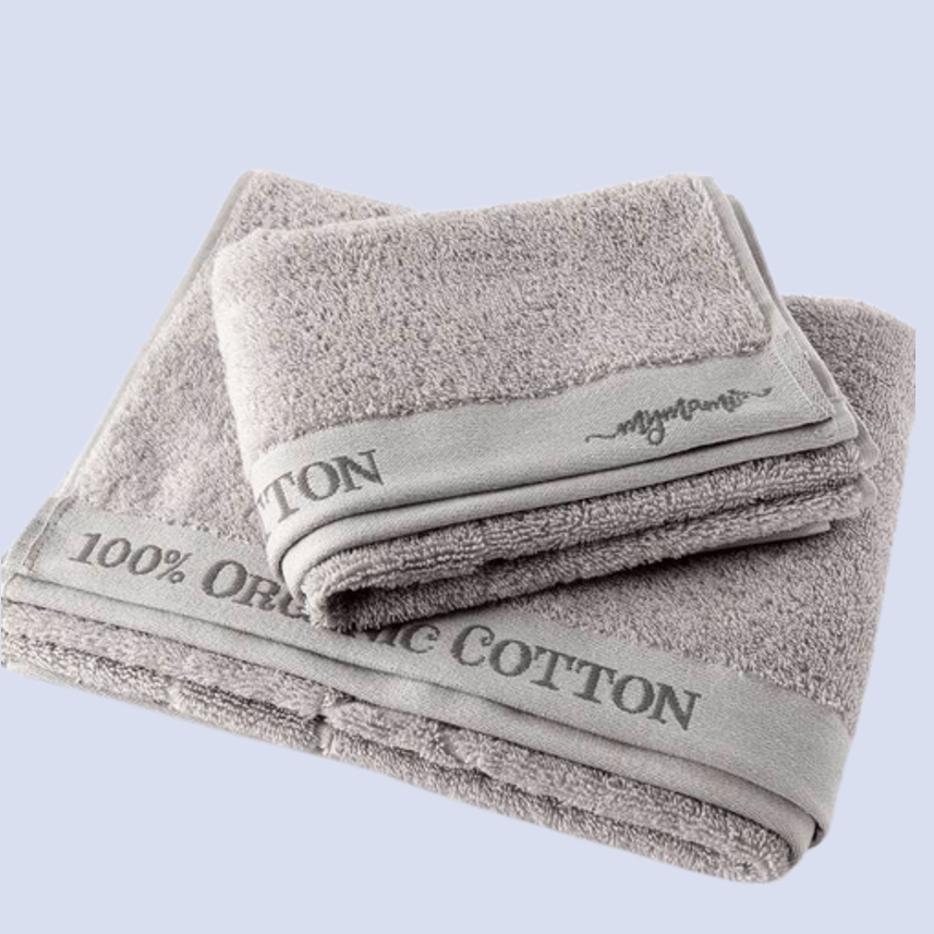 Coppia asciugamani in cotone bio Asciugamano MyMami Pietra   - Glivee