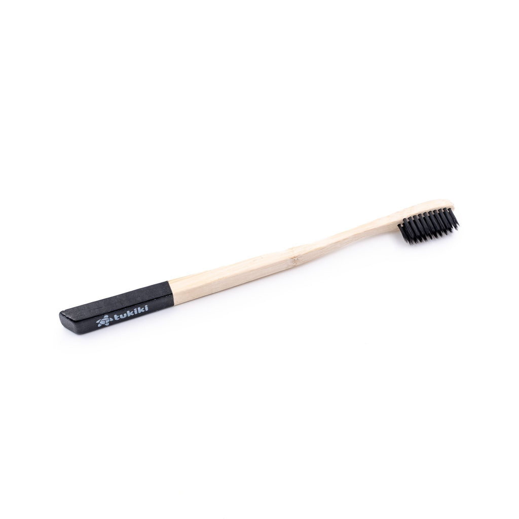 Set 2 spazzolini bambù - Setola media al carbone Spazzolino Tukiki    - Glivee